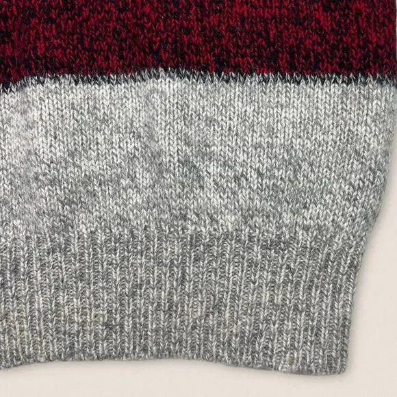 Vintage Wool Blend Sweater Striped Crew neck Lazarus Red TanSize Large